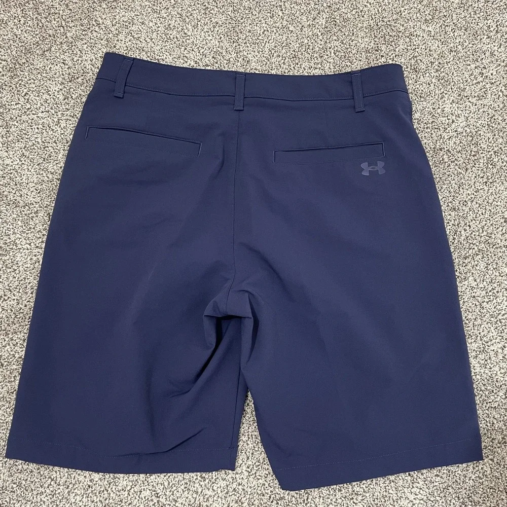 Under Armour Shorts Mens 34 Match Play Golf Elastic Waist Navy Blue Performance - Picture 4 of 7
